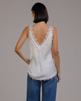 Elsie Lace Trim Vest | White