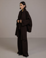 Ribbed Shawl | Espresso Brown