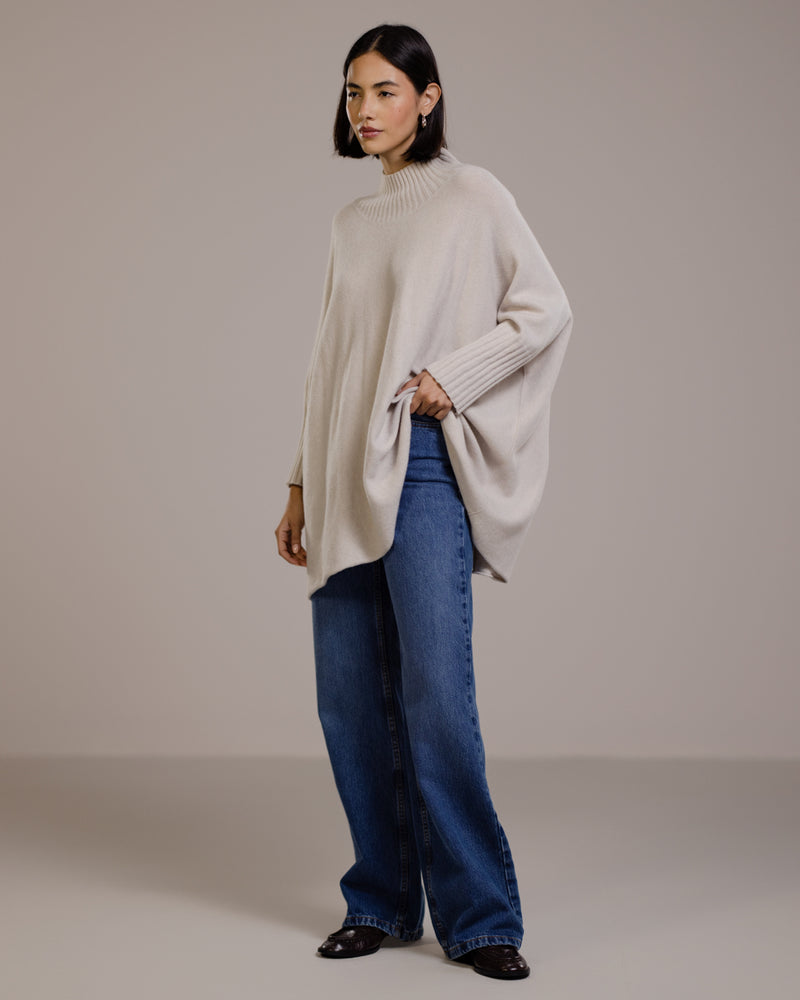 Mariselle Mockneck Sweater | Light Beige