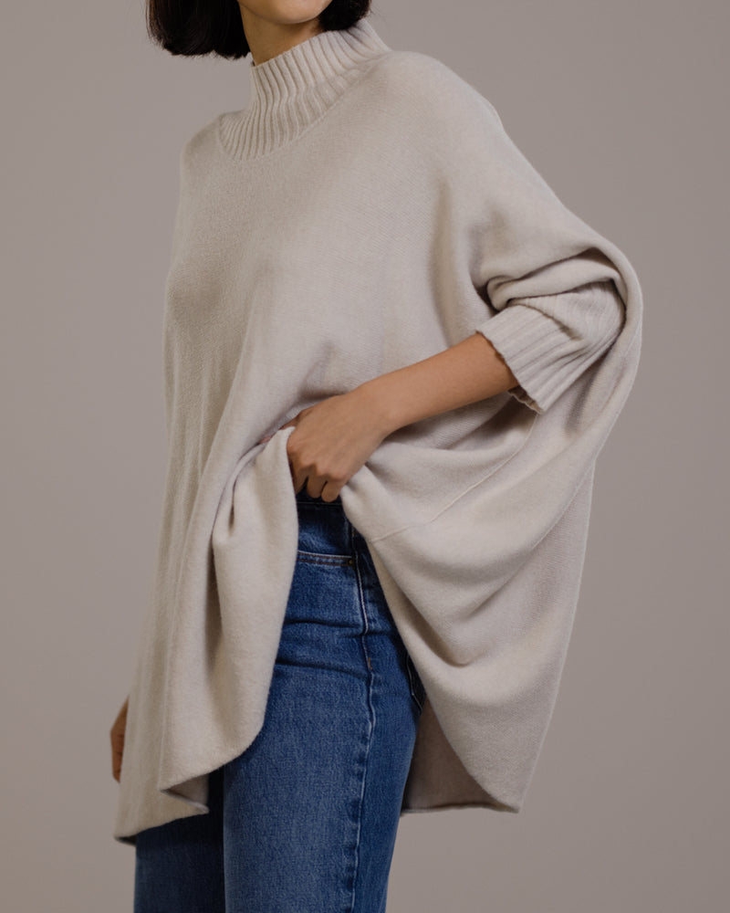 Mariselle Mockneck Sweater | Light Beige