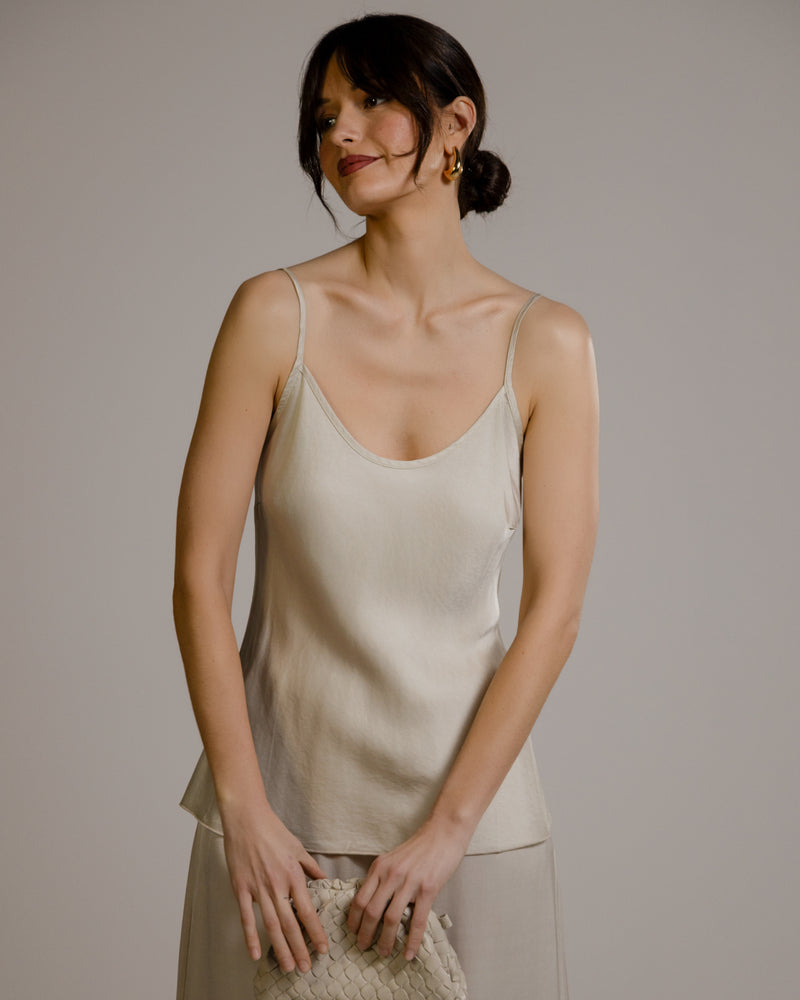 Cordelia Satin Vest | Light Beige