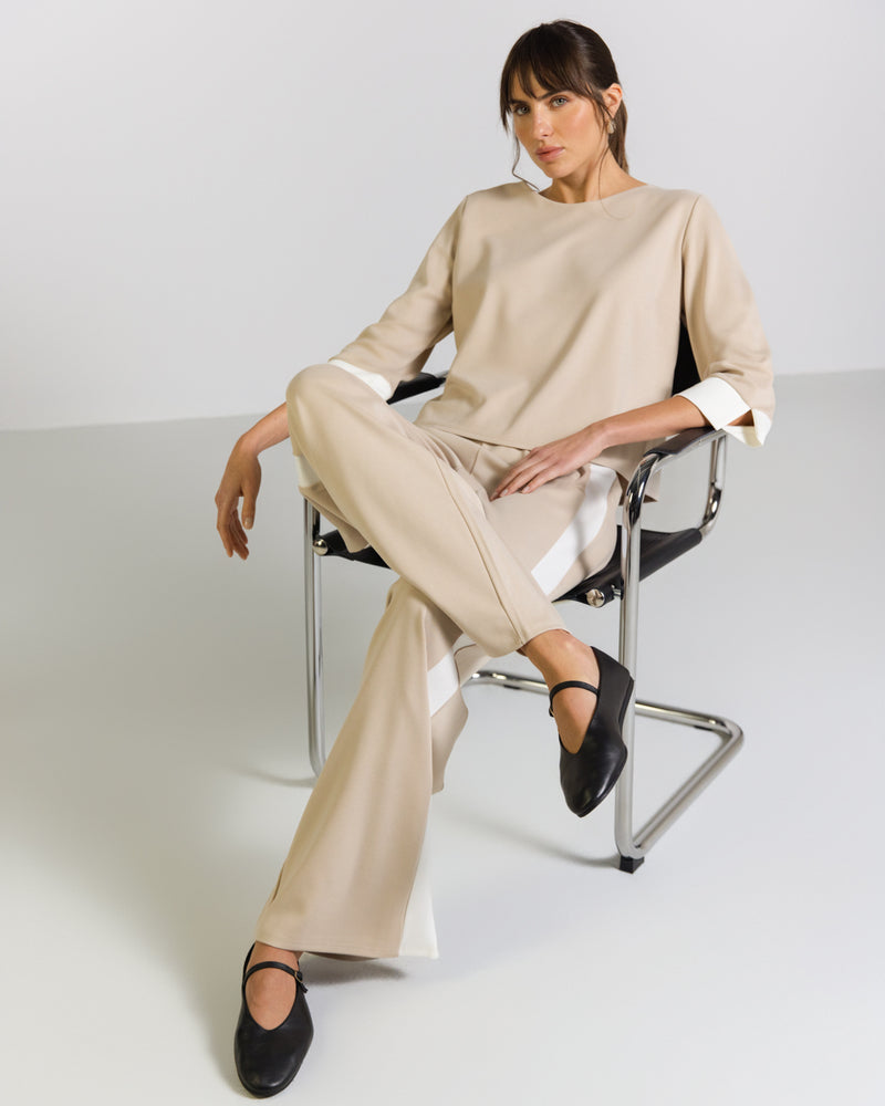 Bellamy Elastic Waist Trousers | Beige