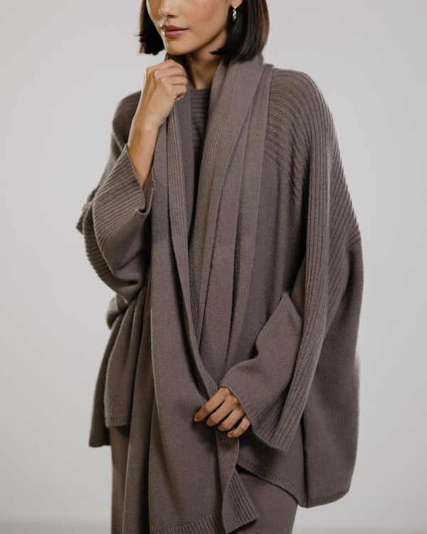 Ribbed Shawl | Mink