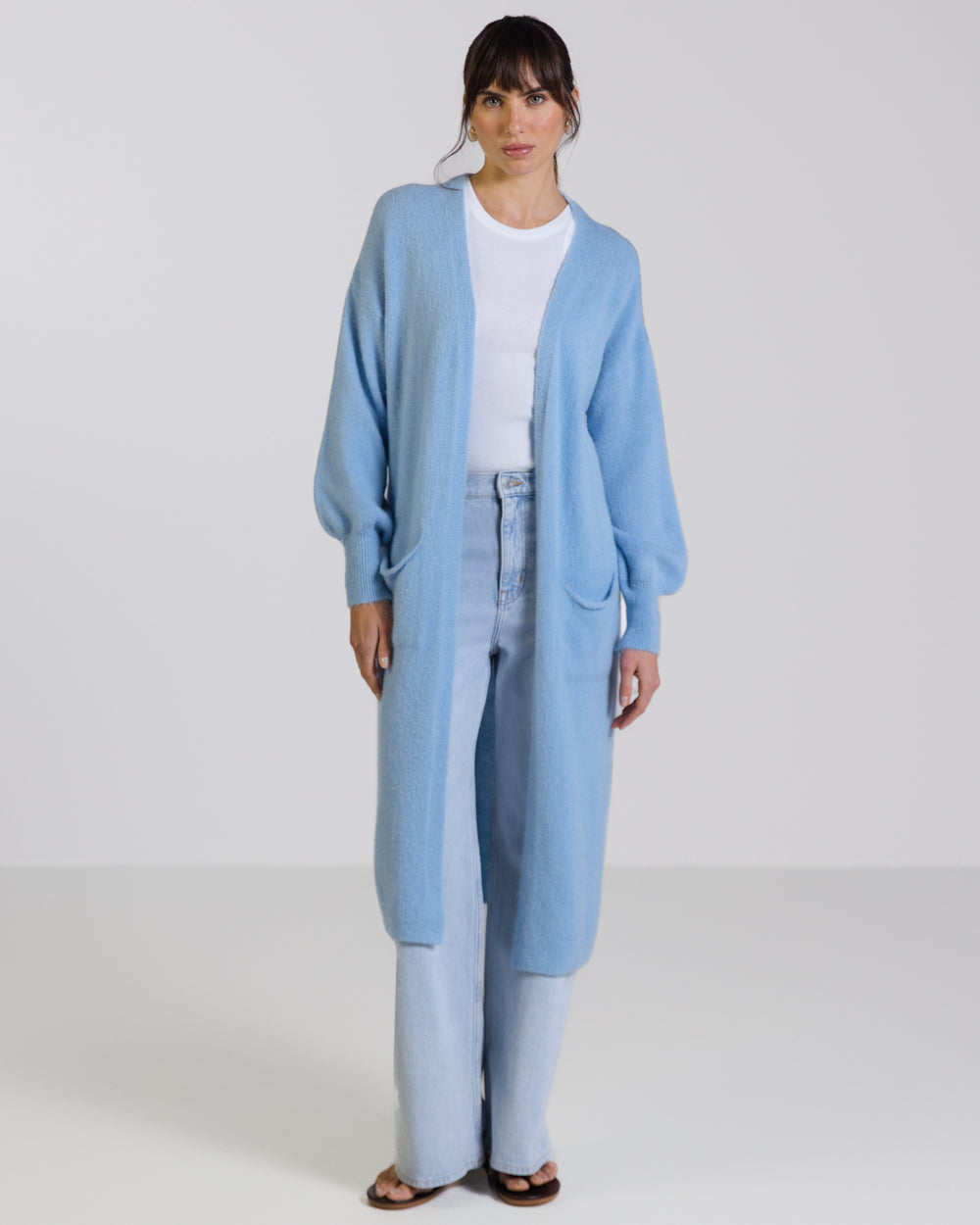 Yasmin Open Cardigan | Light Blue | Alpaca Blend – JAKI