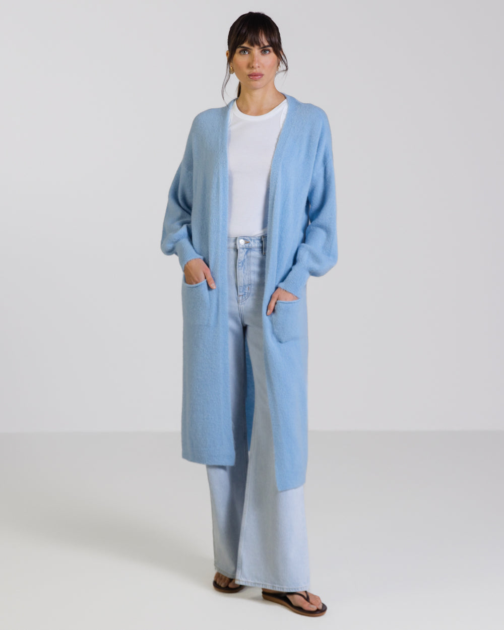Yasmin Open Cardigan | Light Blue | Alpaca Blend – JAKI