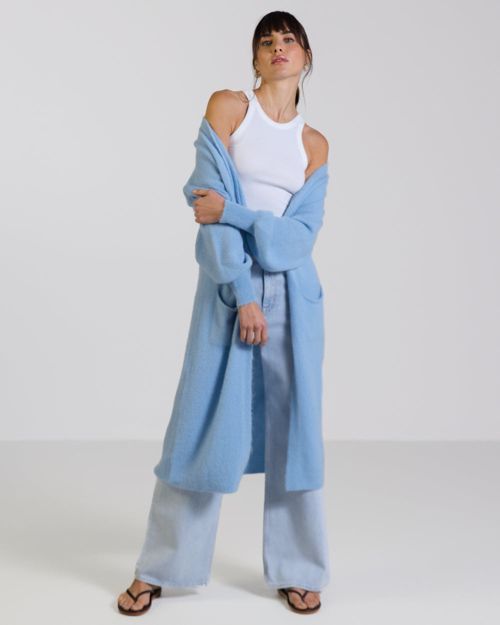 Yasmin Open Cardigan | Light Blue | Alpaca Blend – JAKI