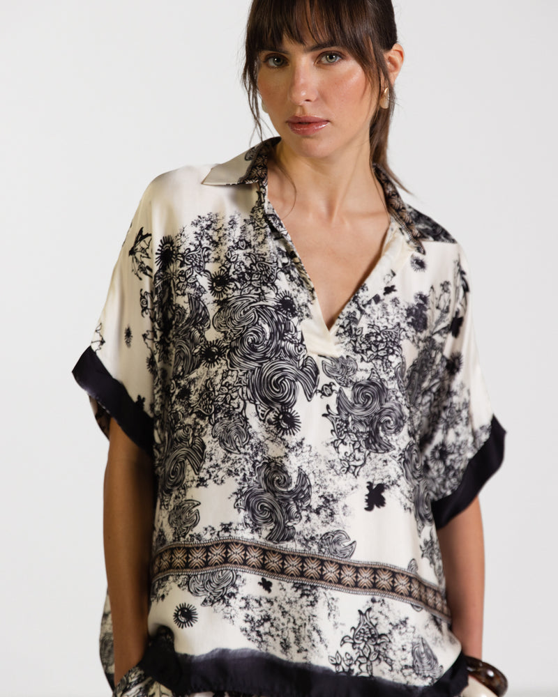 Ottilie Silk Top | Black