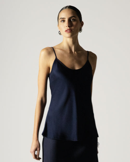 Cordelia Satin Vest | Black main image 1