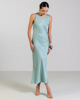 Sabrina Sleeveless Satin Dress | Mint