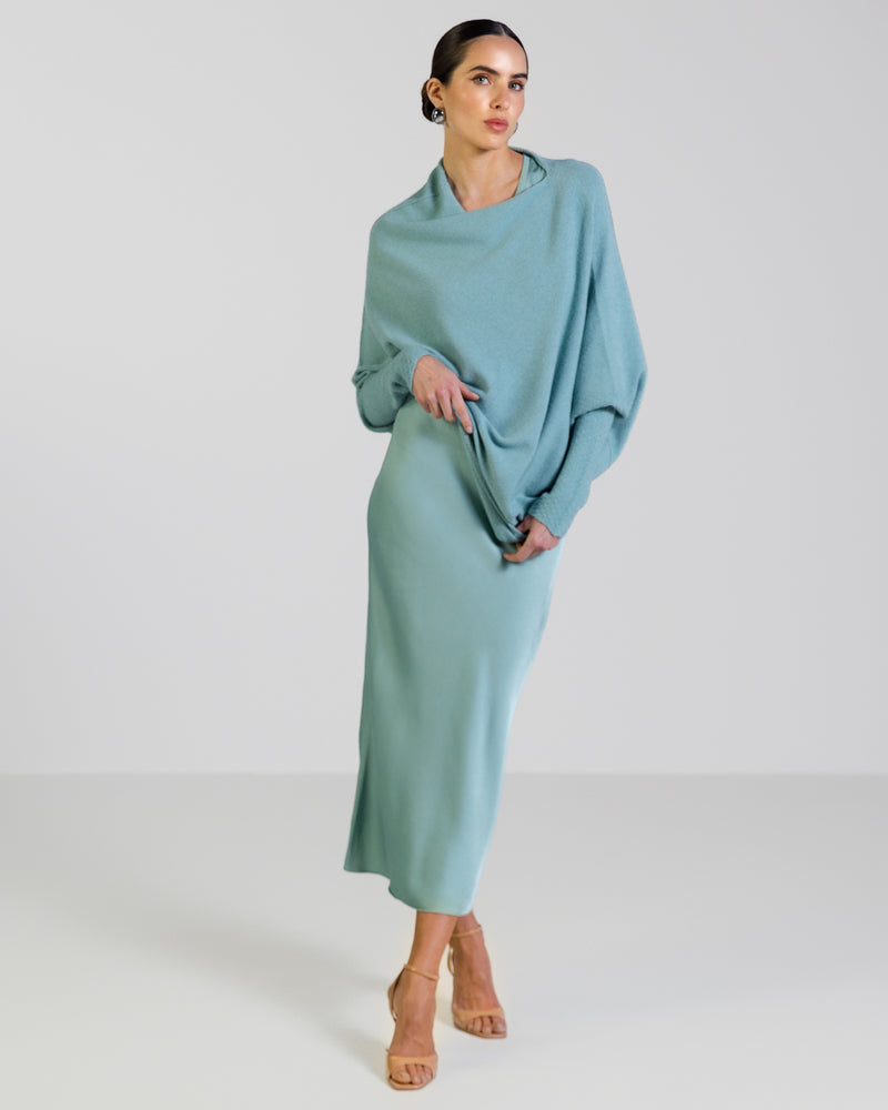 Sabrina Sleeveless Satin Dress | Mint