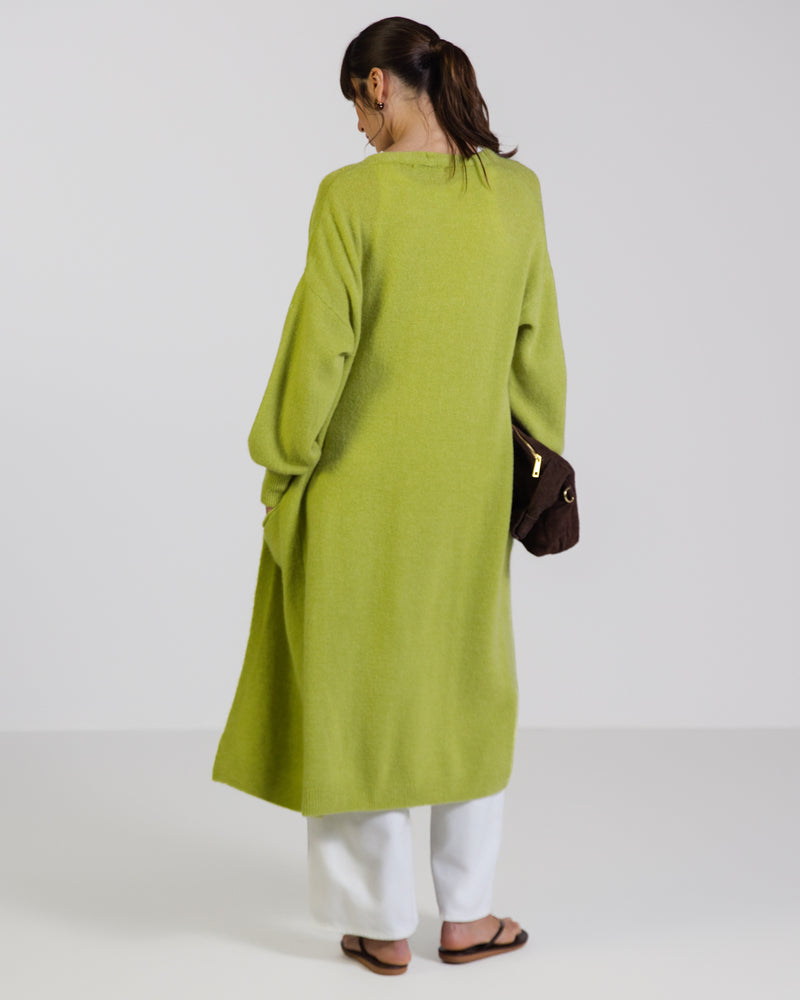 Yasmin Open Cardigan | Lime | Alpaca Blend