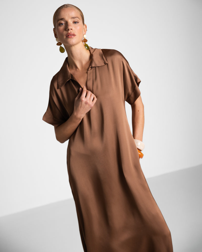 Cleo Satin Kaftan Dress Cleo Satin Kaftan Dress
