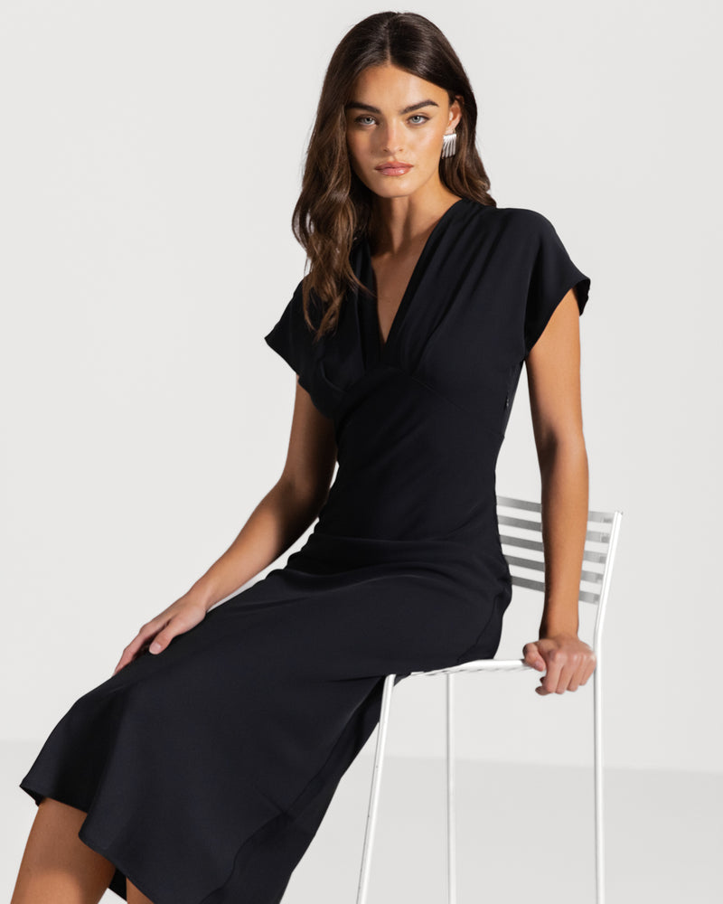 Juliette V Neck Dress | Navy Juliette V Neck Dress | Navy