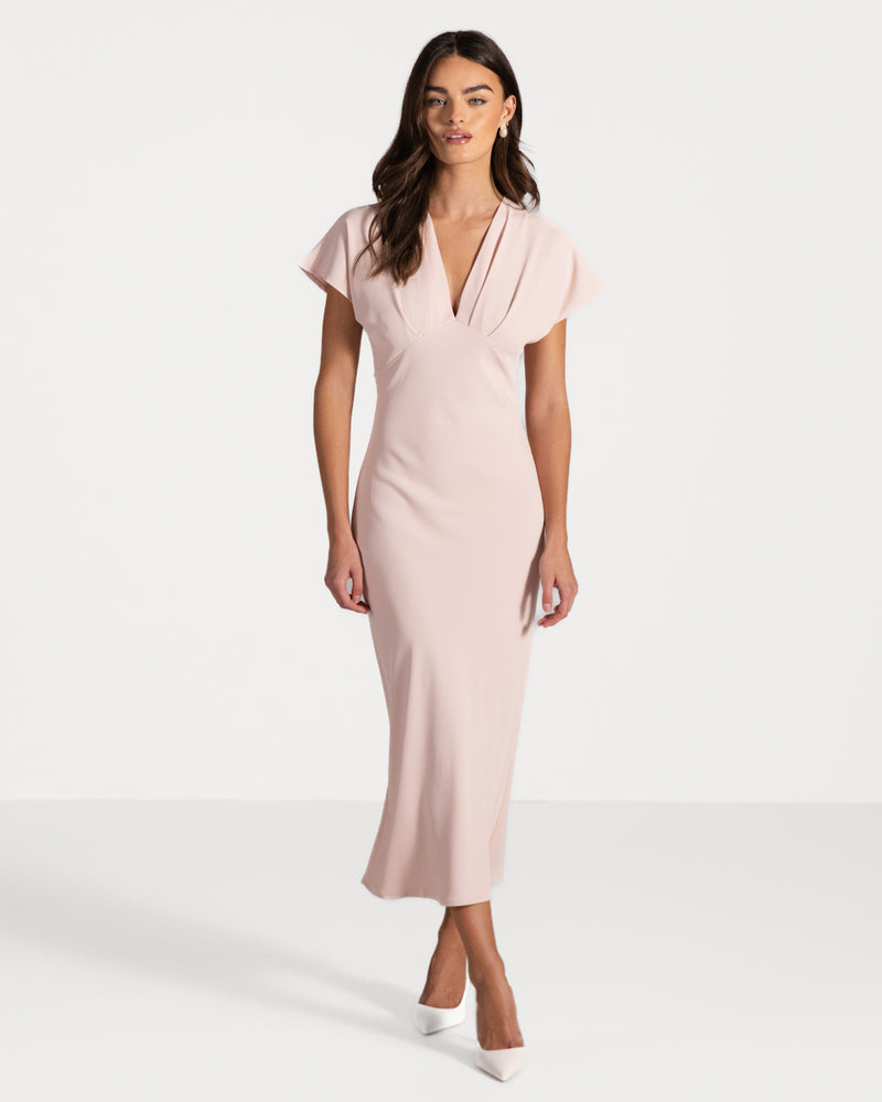 Juliette V Neck Dress | Dusty Pink JAKI Juliette V Neck Dress | Dusty Pink JAKI