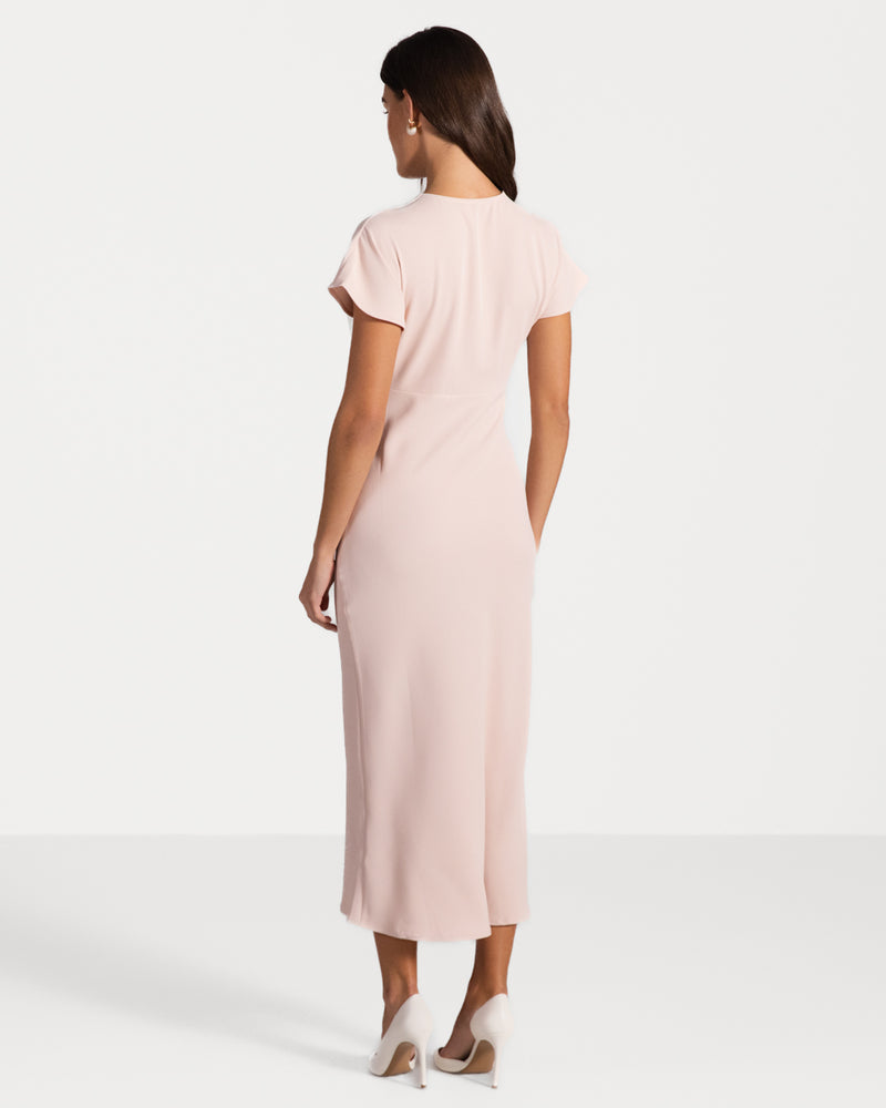 Jaki Juliette V Neck Dress, Dusty Pink for Women, Technical Fabric with Stretch, Made in Italy Jaki Juliette V Neck Dress, Dusty Pink for Women, Technical Fabric with Stretch, Made in Italy