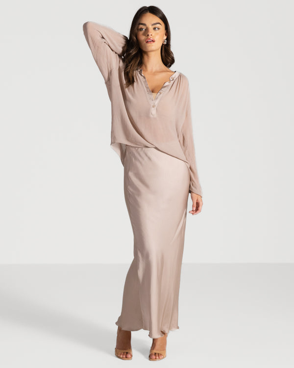 Jade Sheer Top | Dusty Pink