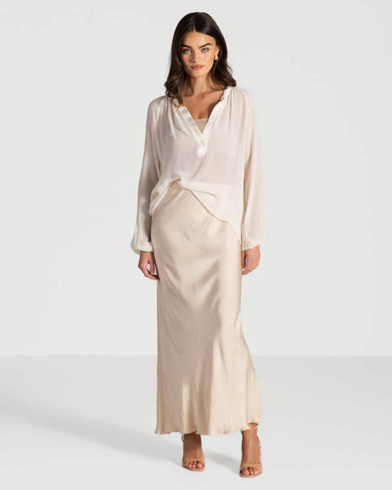Jade Sheer Top | Ivory
