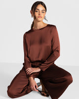 Matilda Satin Long Sleeve | Auburn