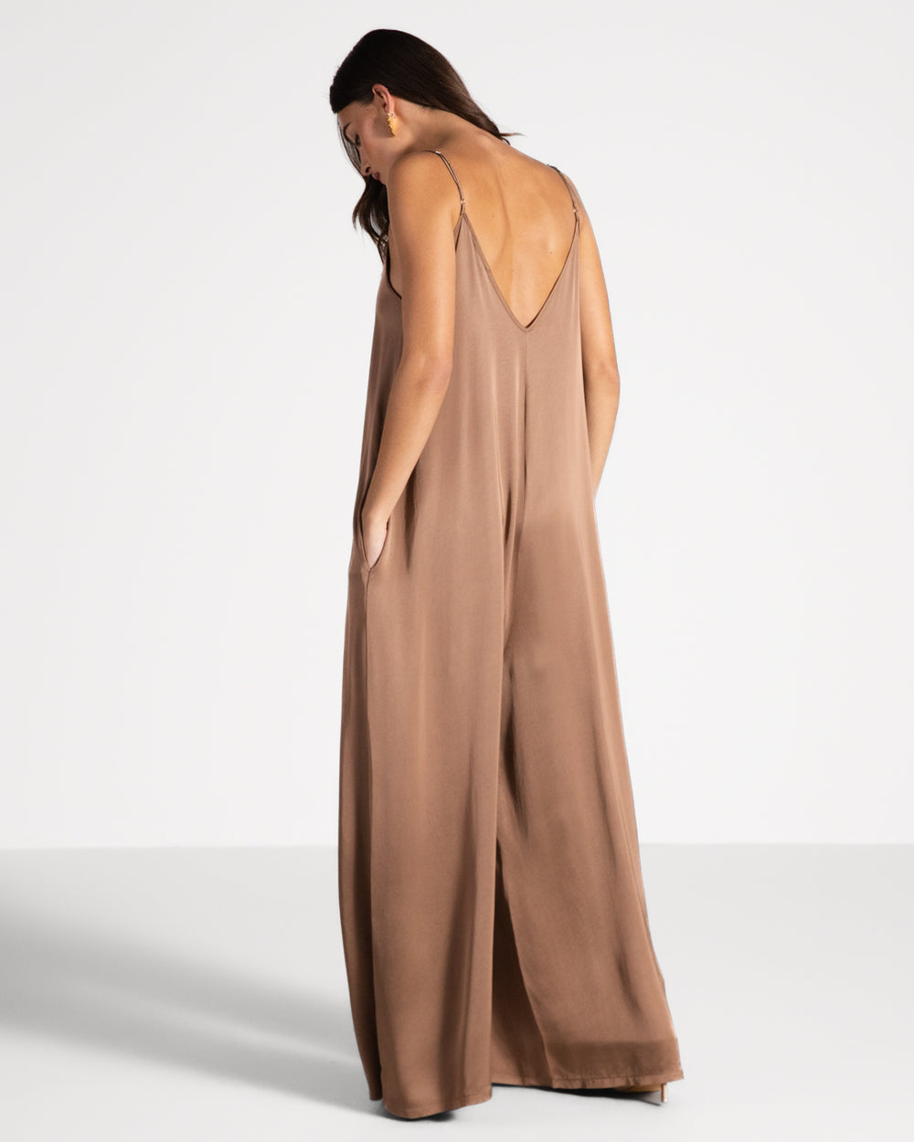 Audrey Satin Jumpsuit | Maple JAKI Audrey Satin Jumpsuit | Maple JAKI