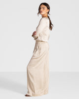Matilda Satin Long Sleeve | Light Beige