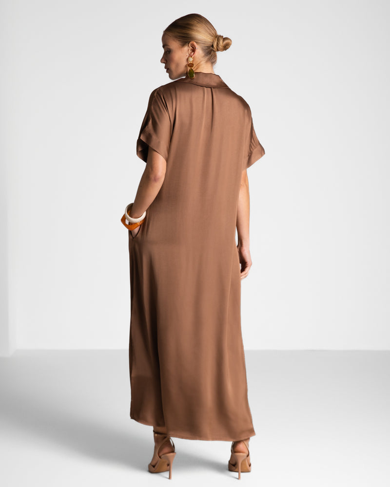 Cleo Satin Kaftan Dress