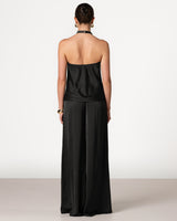 Carmen Backless Halterneck Top | Black
