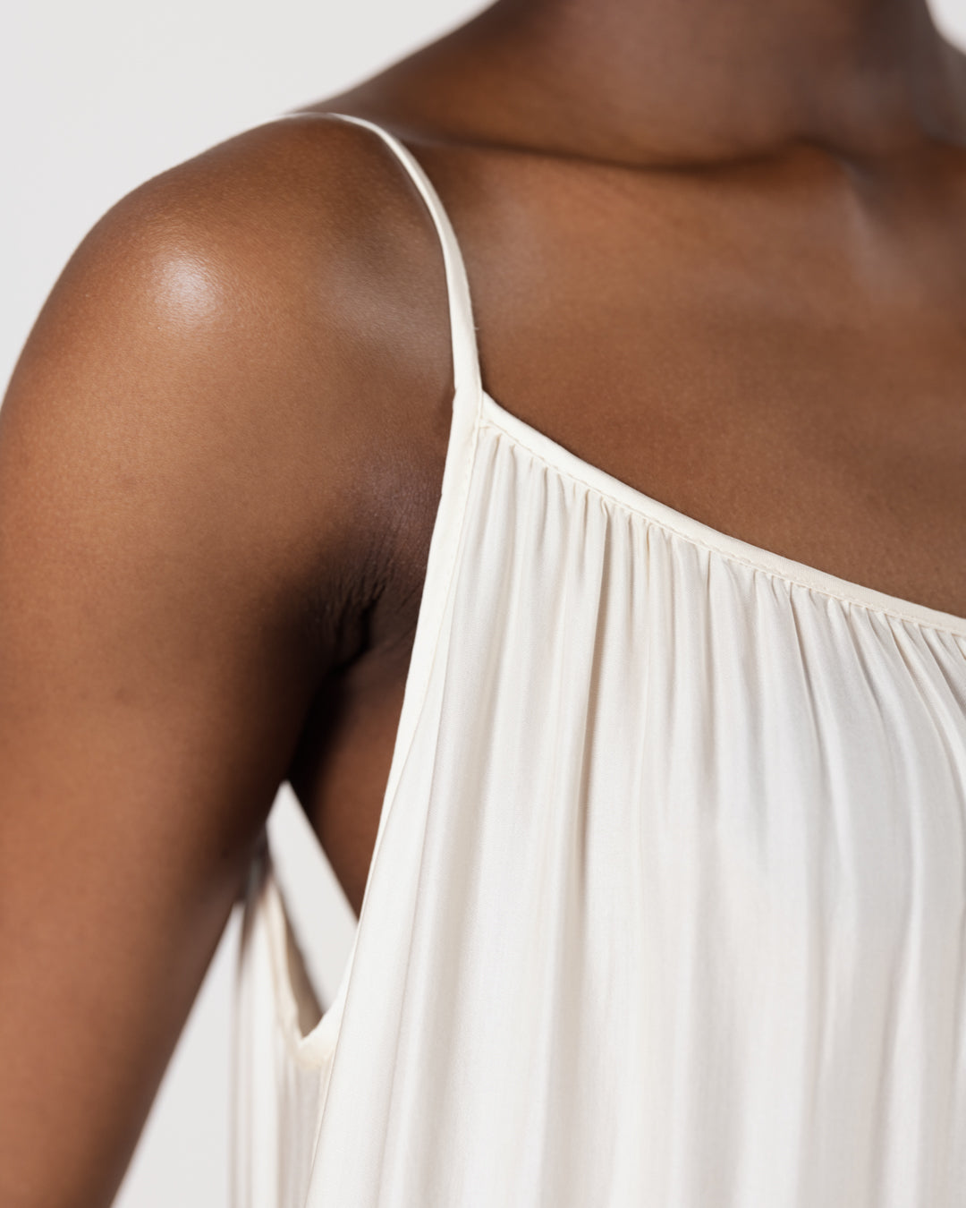 Noelle Strappy Tiered Satin Maxi Dress | Butter Yellow main image 1