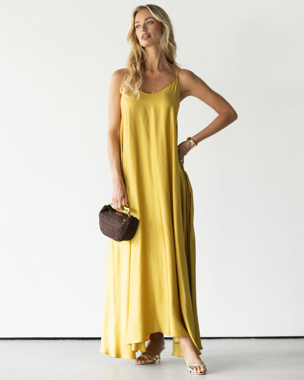 Nyra Slip Satin Maxi Dress
