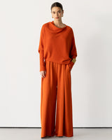 Audrey Satin Jumpsuit | Burnt Orange