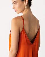 Audrey Satin Jumpsuit | Burnt Orange