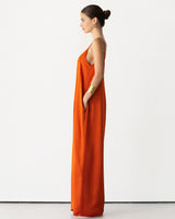 Audrey Satin Jumpsuit | Burnt Orange