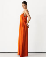 Audrey Satin Jumpsuit | Burnt Orange