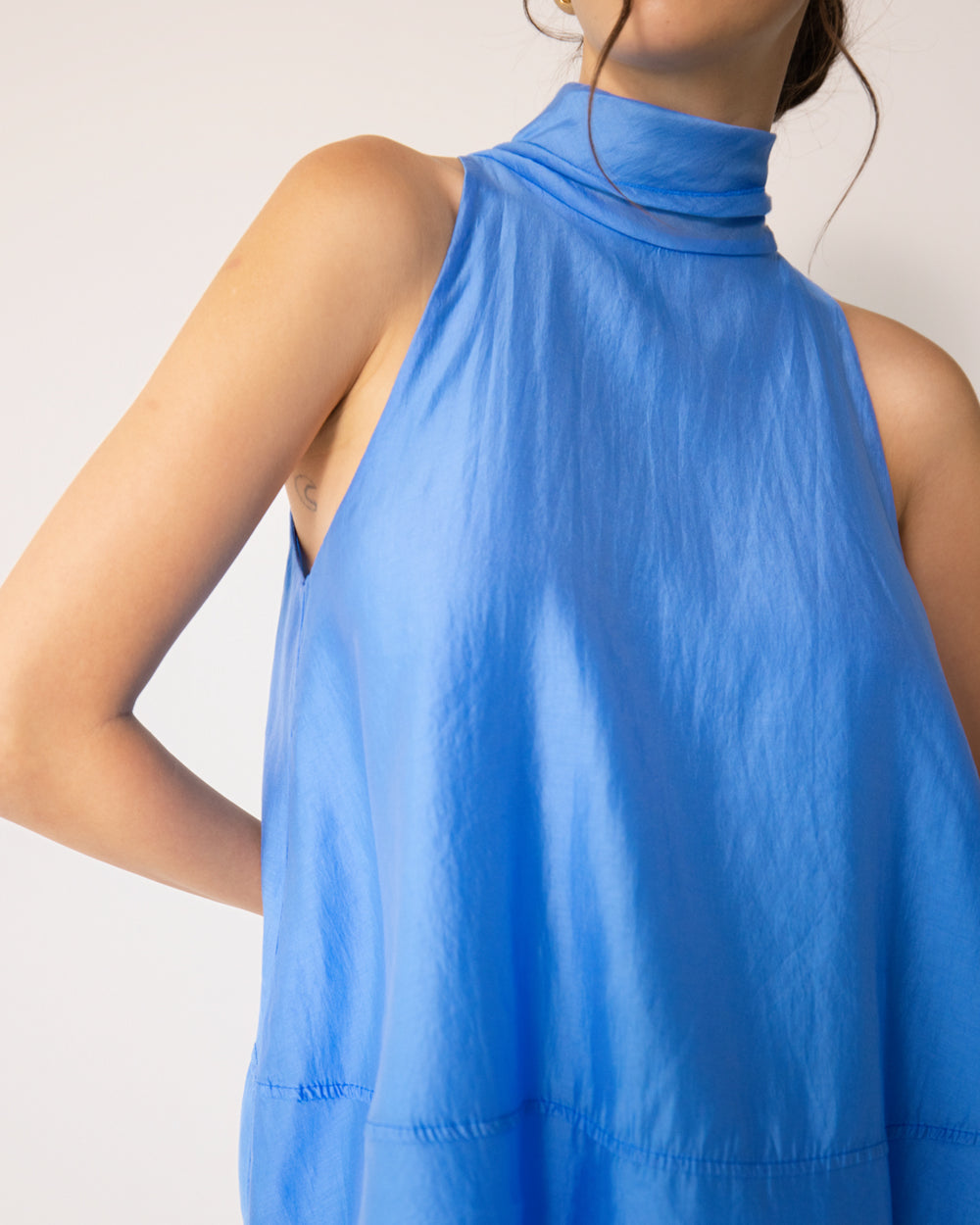 Clotilde Halterneck Tie Back Top | Azure Blue – JAKI