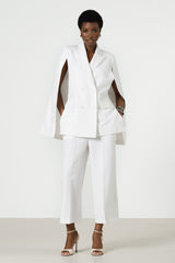 Spencer Tailored Elastic Waist Trousers | White