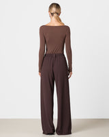 Mae Featherweight Boatneck Top | Espresso Brown | Modal-Cashmere