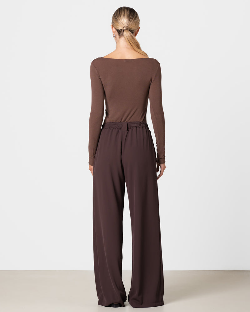 Mae Featherweight Boatneck Top | Espresso Brown | Modal-Cashmere