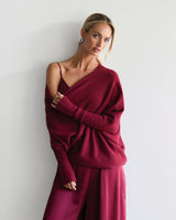Asymmetric Draped | Burgundy