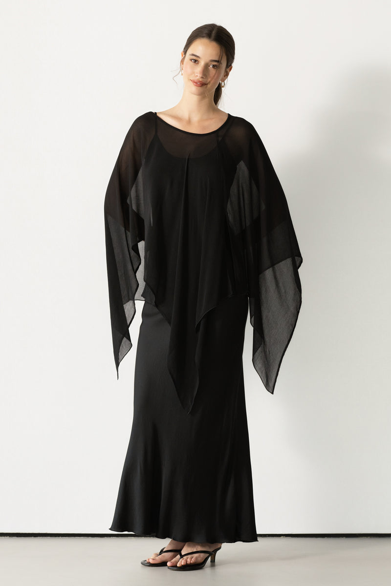 Emberly Lightweight Poncho | Black