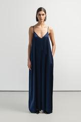 Audrey Satin Jumpsuit | Navy