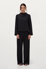 Lana High Neck Top | Black