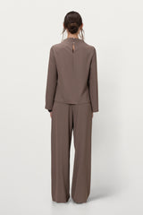 Lana High Neck Top | Taupe