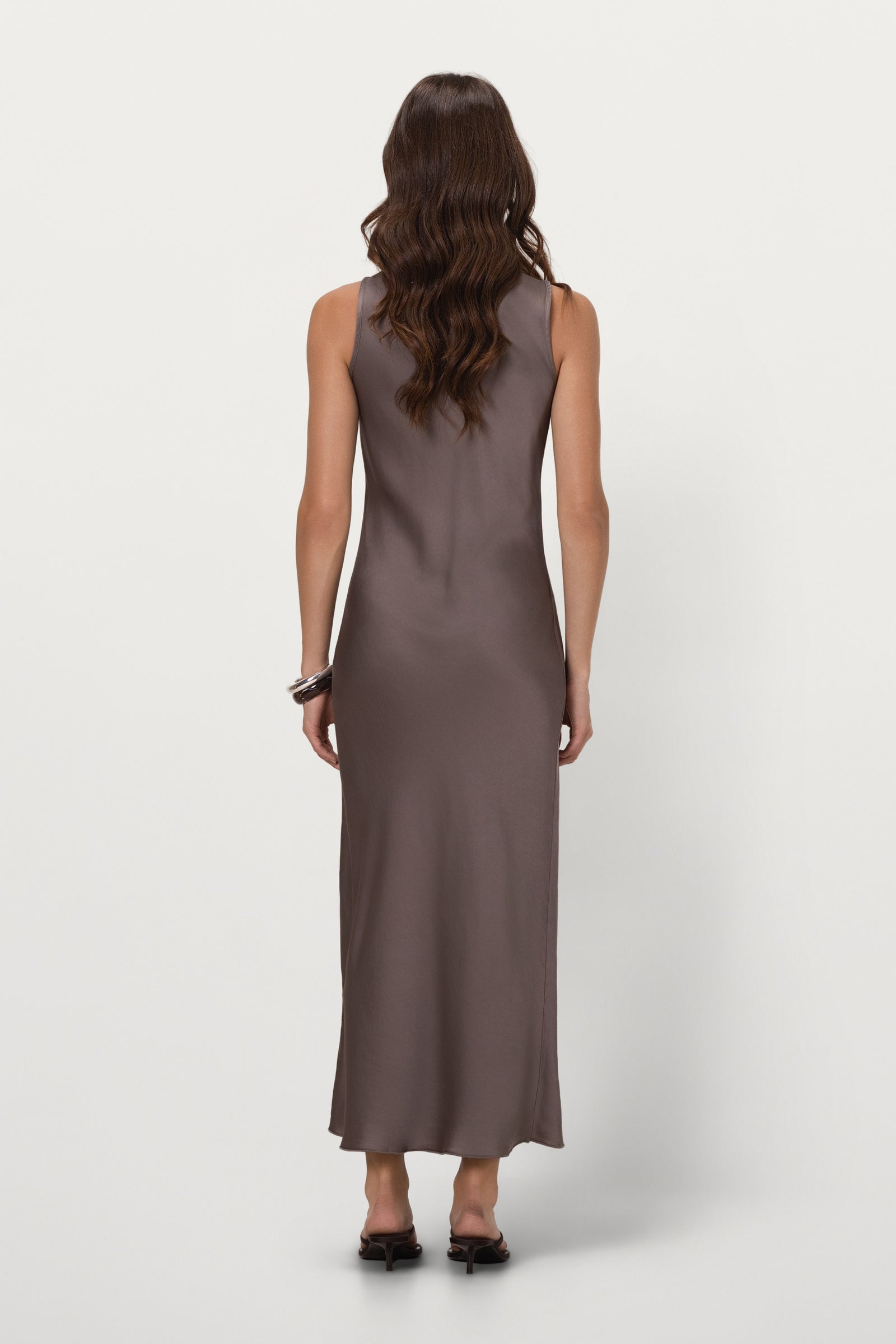 Sabrina Sleeveless Satin Dress | Mink – JAKI
