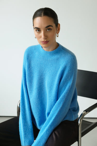 Sienna Sweater | Azure Blue | Alpaca-Wool Blend – JAKI