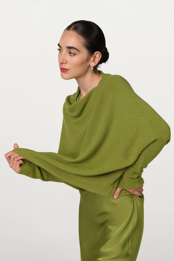 Asymmetric Draped | Olive Green