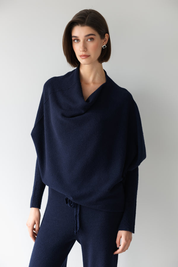 Asymmetric Draped | Navy