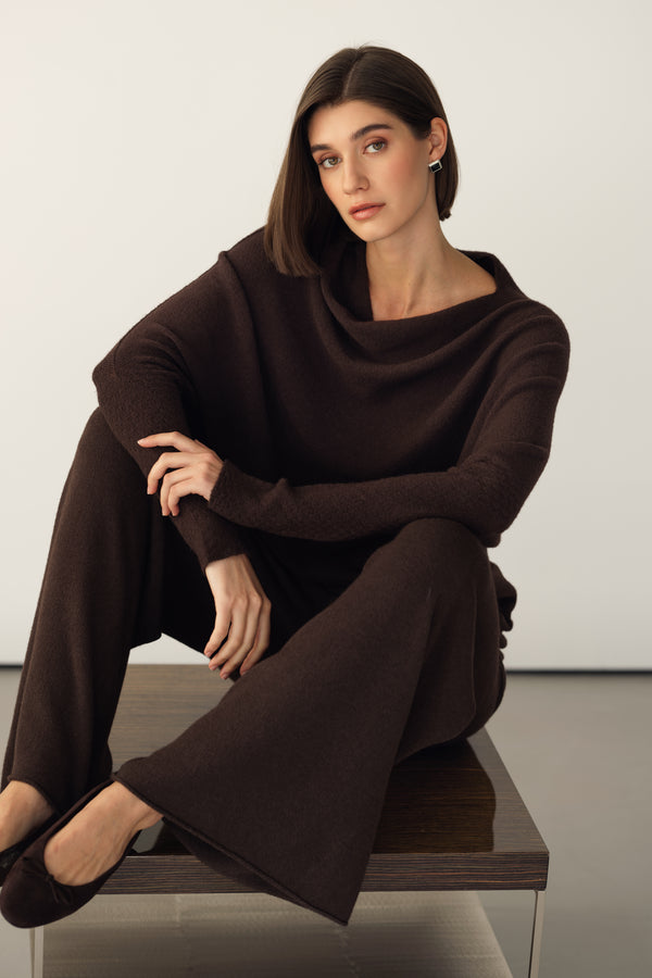 Asymmetric Draped | Espresso Brown