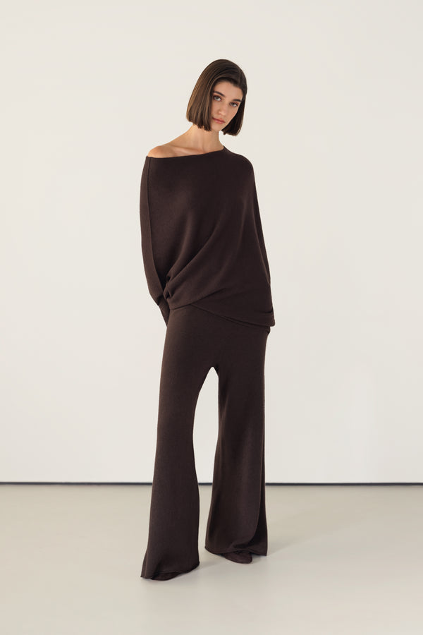 Asymmetric Draped | Espresso Brown