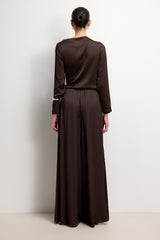 Allegra Asymmetric Long Sleeve Blouse | Espresso Brown