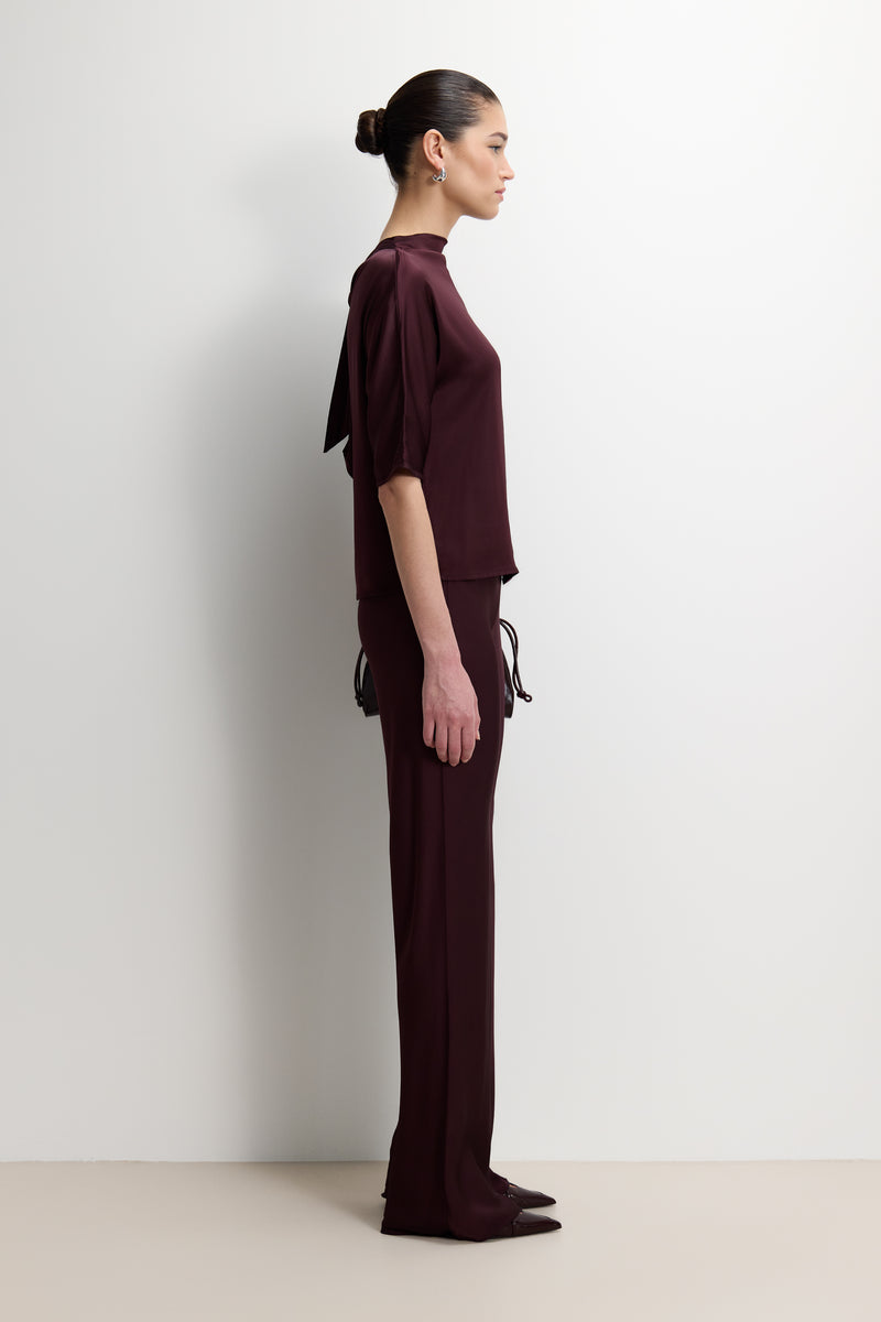 Genevieve Back Tie Top | Amethyst Plum