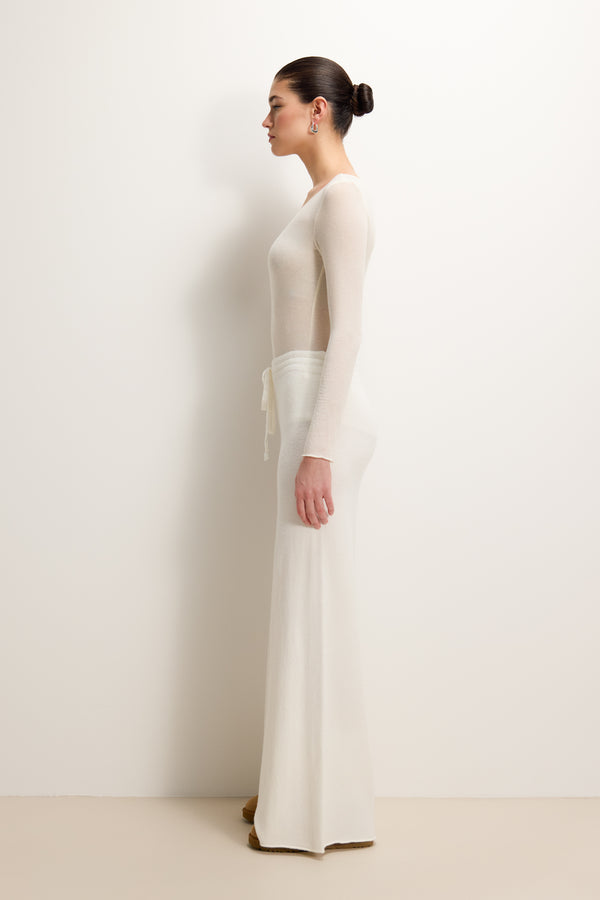 Mae Featherweight Boatneck Top | Ivory | Modal-Cashmere